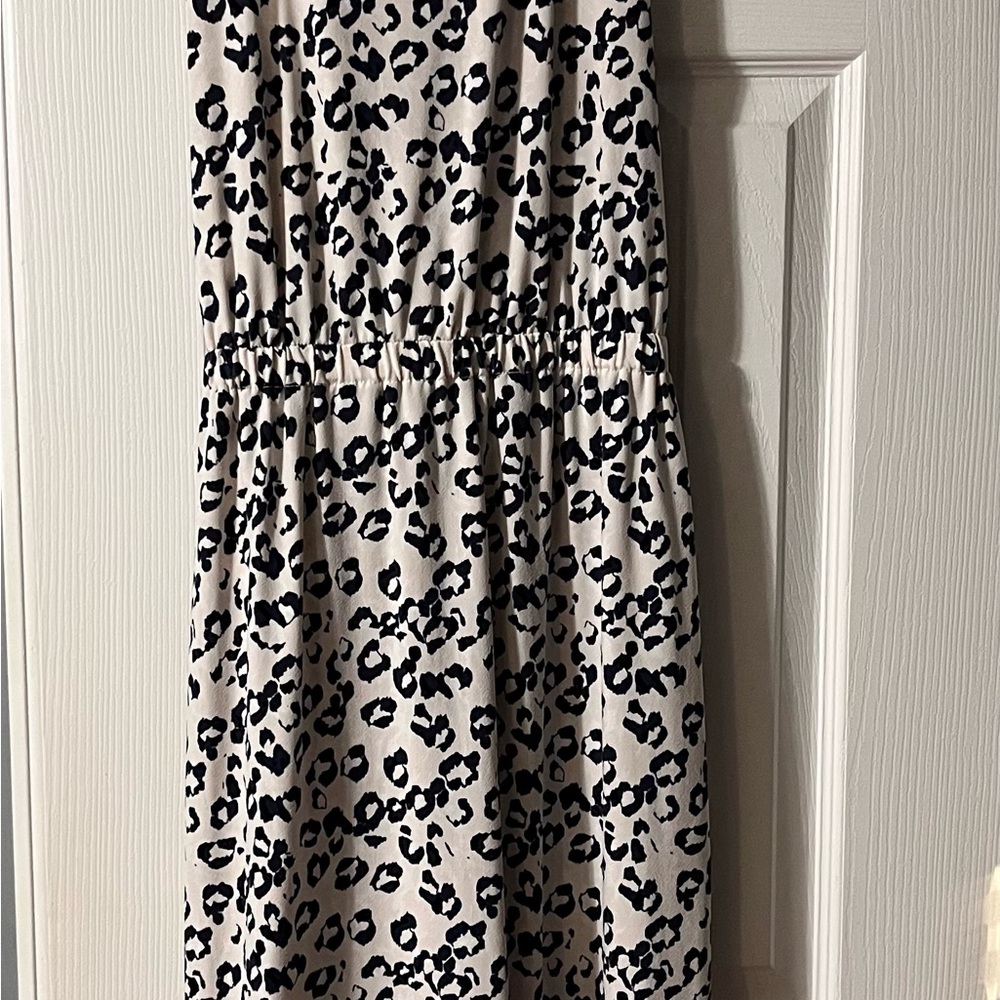 Banana Republic Blue and Cream Animal Print Dress